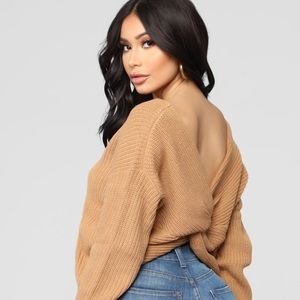 Fashion nova falls favorite girl sweater in camel